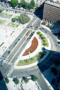 Aerial view of Milan from the rooftop of Pirelli building.