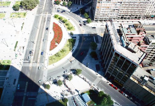 Aerial view of Milan from the rooftop of Pirelli building.