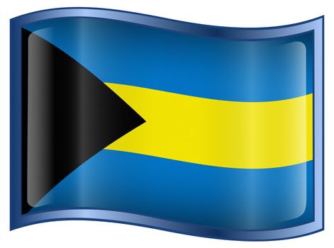 Bahamas Flag Icon, isolated on white background.