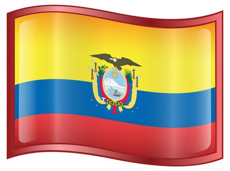 Ecuadorian Flag icon, isolated on white background.