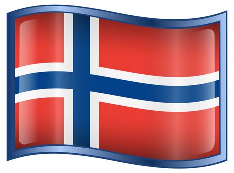 Norwegian Flag icon, isolated on white background.