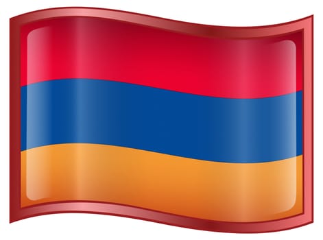 Armenia Flag icon, isolated on white background.