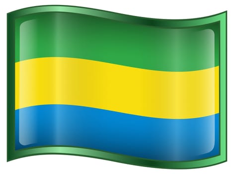 Gabon Flag icon, isolated on white background.