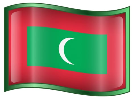 Maldives Flag icon, isolated on white background.