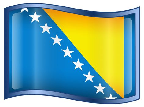 Bosnia and Herzegovina Flag icon, isolated on white background.