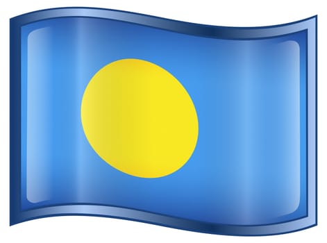 Palau Flag icon, isolated on white background.