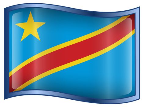 DR Congo Flag icon, isolated on white background.