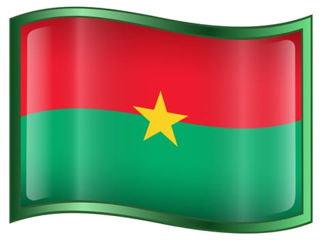 Burkina Faso flag icon, isolated on white background