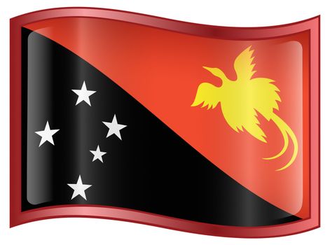 Papua New Guinea flag icon, isolated on white background