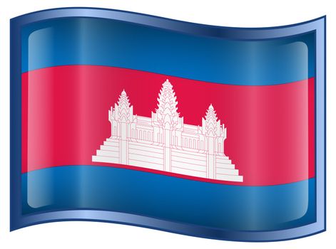 Cambodia flag icon, isolated on white background