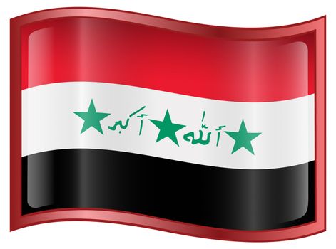 Iraq flag icon, isolated on white background