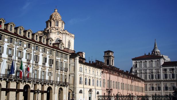 View of Royal Palace in Torino, Italy.