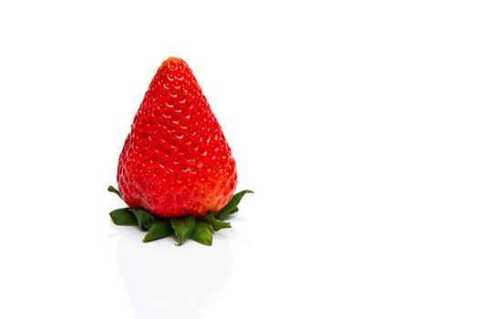 Delicious red strawberry on a white background.