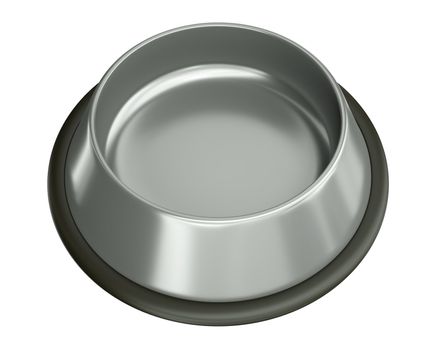 Empty animal food bowl. 3D rendered illustration.