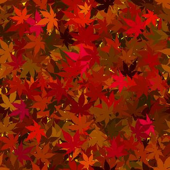 Colorful Fall Maples Leaves Seamless Tile Background Illustration