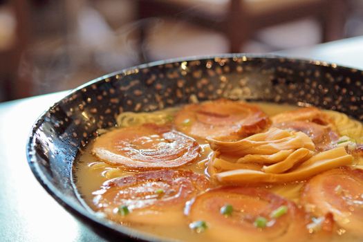 pork with noodle in japanese style 