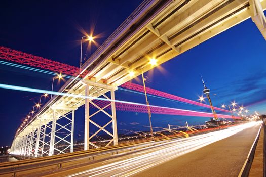 highway under the bridge in macau 