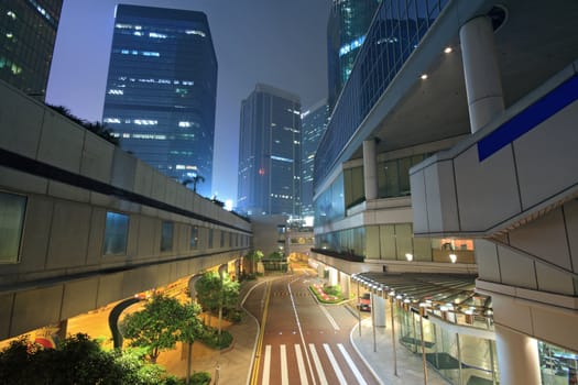 traffic in Hong Kong at night 