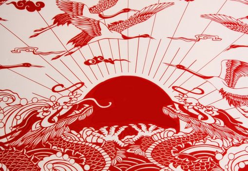 Dragon,This paper-cut shows the Dragon, one of the Chinese Zodiac. 