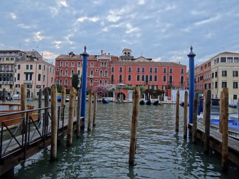 gondolas on grand canal in Venice