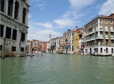 traditional houses on grand canal in Venice