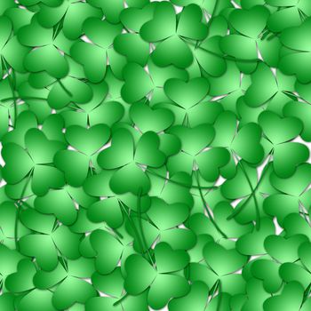 St Patricks Day Shamrock Leaves Seamless Tile Background Illustration