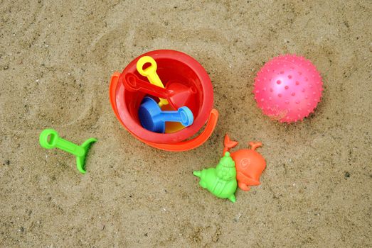 Sandbox with toys