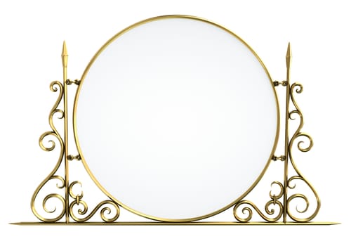 Decorative vintage sign or mirror. 3D render