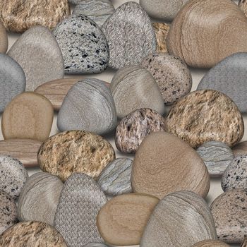 Pebble Rocks Seamless Tile Pattern Background Illustration