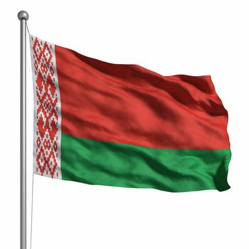Flag of Belarus. Rendered with fabric texture (visible at 100%). Clipping path included.
