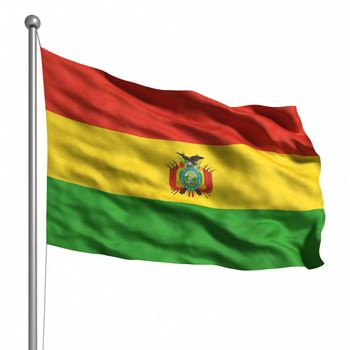 Flag of Bolivia. Rendered with fabric texture (visible at 100%). Clipping path included.