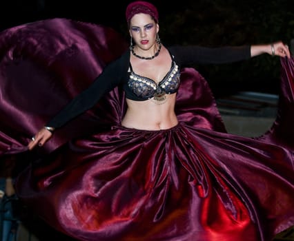 ACCO , ISRAEL - OCT 17 : An unidentified dancer perform in the annual "Acco festival of alternative theatre"  take place in the old city of Acco , Israel on October 17 2011 