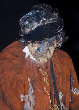 ACCO , ISRAEL - OCT 17 : An unidentified actor perform in the annual "Acco festival of alternative theatre"  take place in the old city of Acco , Israel on October 17 2011 