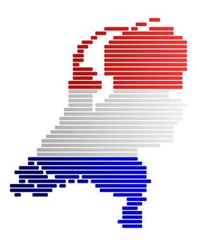 Map and flag of the Netherlands