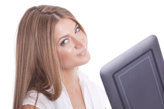 Beautiful Woman Using Tablet Computer