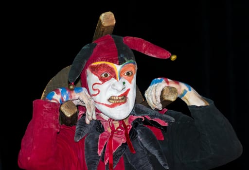 ACCO , ISRAEL - OCT 17 : An unidentified actor perform in the annual "Acco festival of alternative theatre"  take place in the old city of Acco , Israel on October 17 2011 