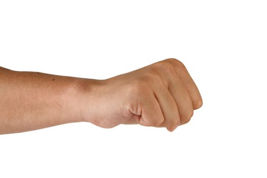 man hand fist isolated on white background 