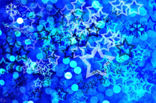 Blue festive background with stars