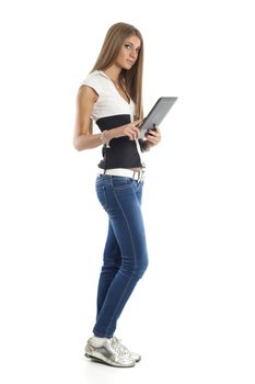 Beautiful Woman Using Tablet Computer