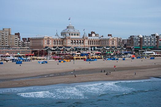 SCHEVENINGEN -THE NETHERLANDS-JULY 2007-View to the beach with Kurhaus