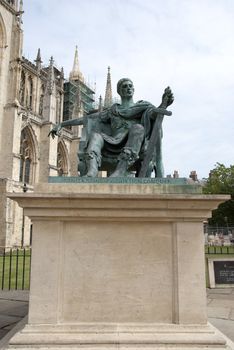 A Bronze Statue of Roman Emperor Constantine in York England