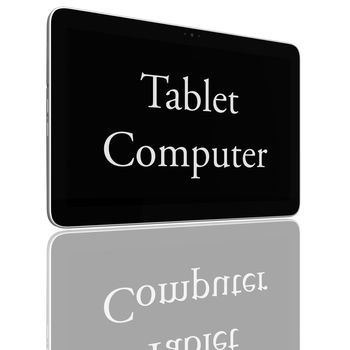 Generic teblet computer 3D model isolated on white, computer on white