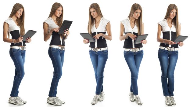 Beautiful Woman Using Tablet Computer