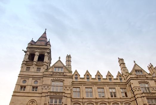 The Ornate Victorian Central Library in Leeds Yorkshire showing carved stone detail