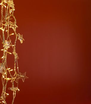 christmas light isolated on red background