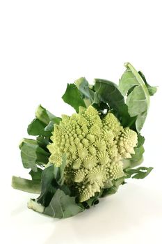 fresh Romanesco vegetables on a white background