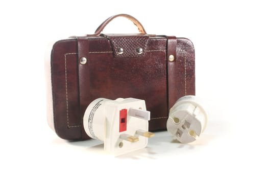 Travel Plug for Distance travel with luggage on white background