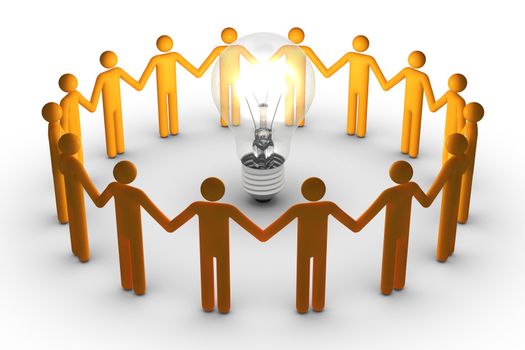 Team work for ideas (Isolated)