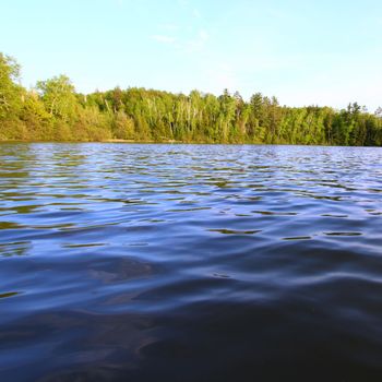 Evening view of Sweeney Lake in the beautiful northwoods of Wisconsin.