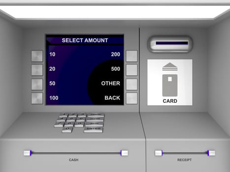 Details of gray ATM machine